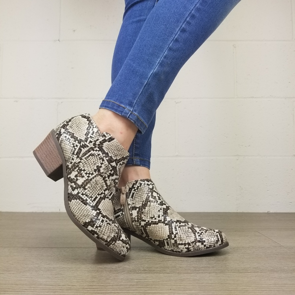 Python Snake Print Ankle Booties - Picture 6 of 8